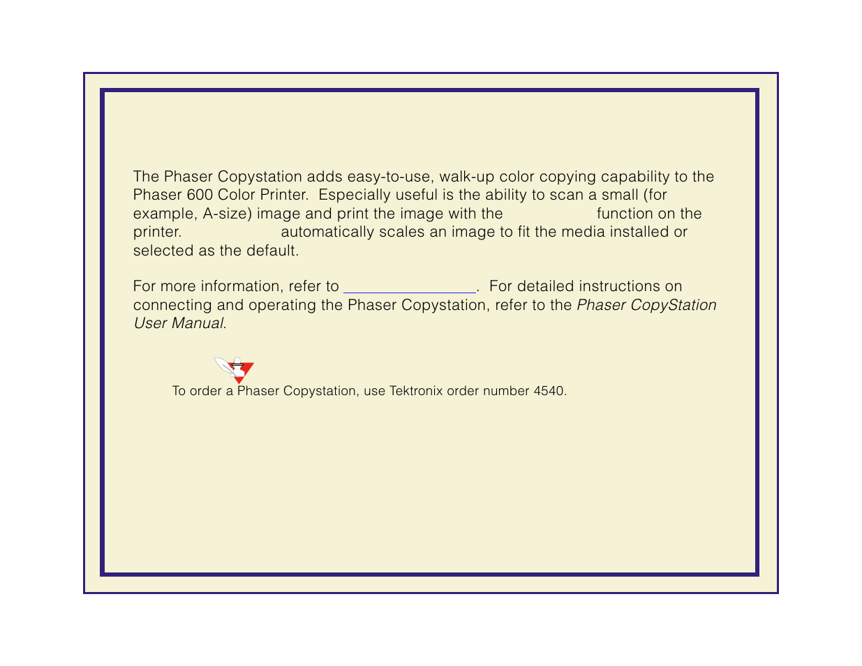 Phaser copystation, Refer to, Phaser | Copystation, For or, Efer to | Tektronix Phaser 600 User Manual | Page 758 / 798