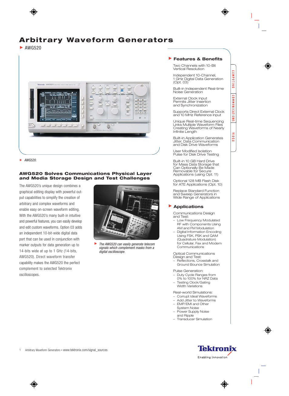 Tektronix AWG520 User Manual | 4 pages