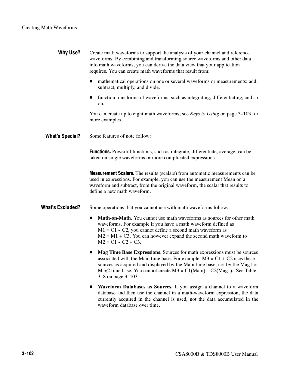 Tektronix CSA8000B User Manual | Page 176 / 354