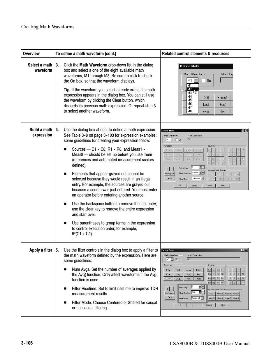 Tektronix CSA8000B User Manual | Page 180 / 354