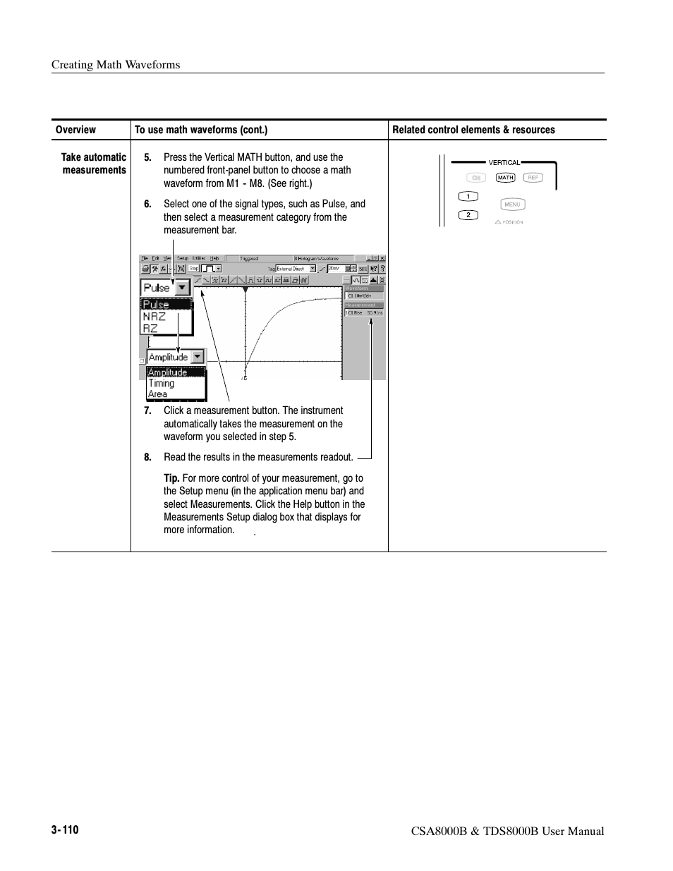 Tektronix CSA8000B User Manual | Page 184 / 354