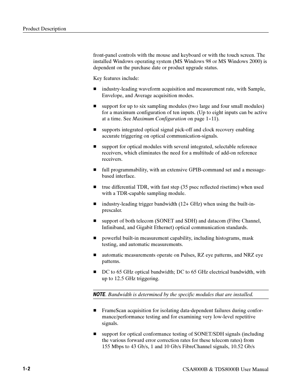 Tektronix CSA8000B User Manual | Page 20 / 354