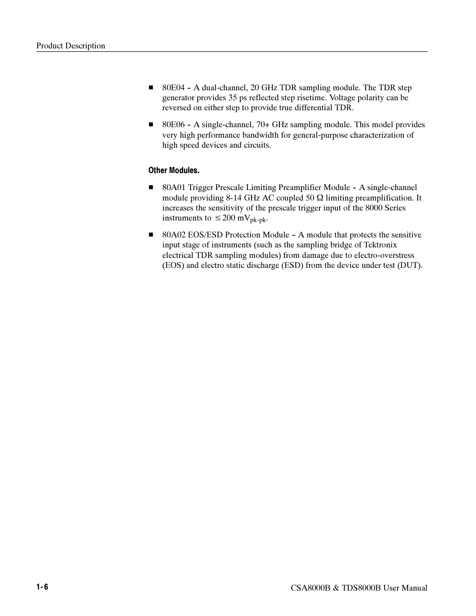 Tektronix CSA8000B User Manual | Page 24 / 354