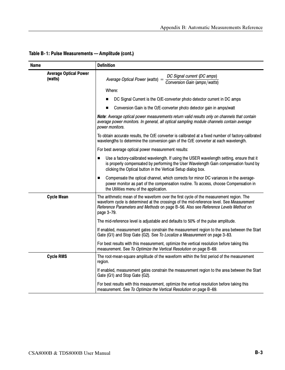 Tektronix CSA8000B User Manual | Page 265 / 354