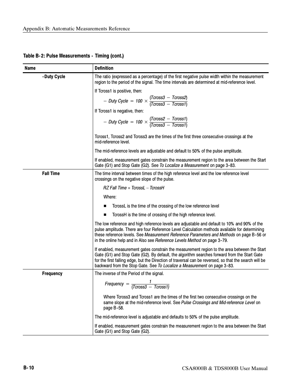 Tektronix CSA8000B User Manual | Page 272 / 354