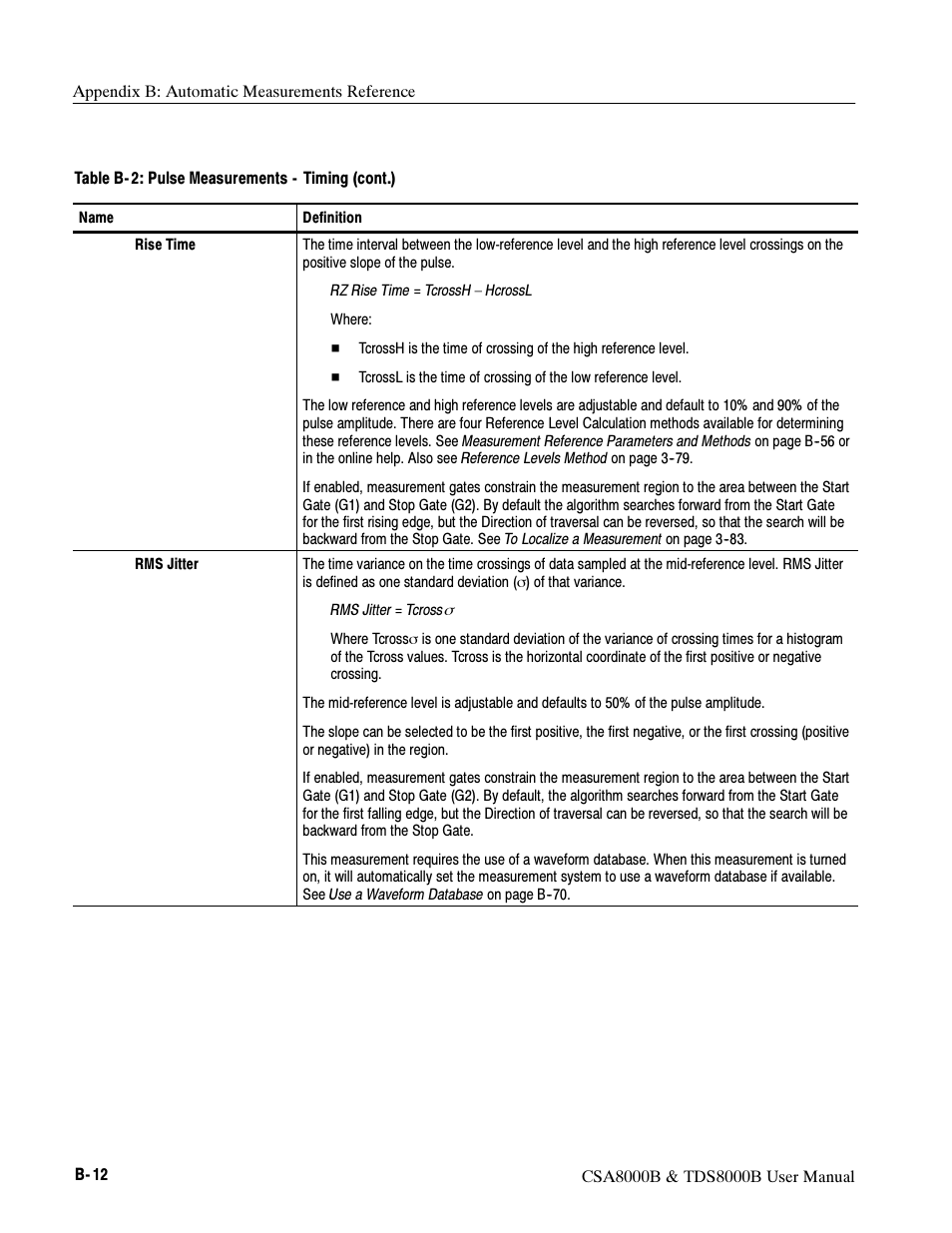 Tektronix CSA8000B User Manual | Page 274 / 354