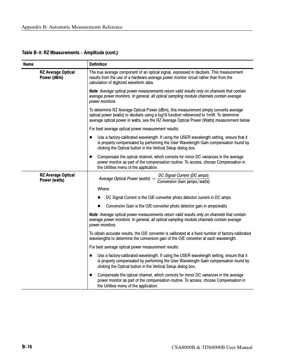 Tektronix CSA8000B User Manual | Page 278 / 354