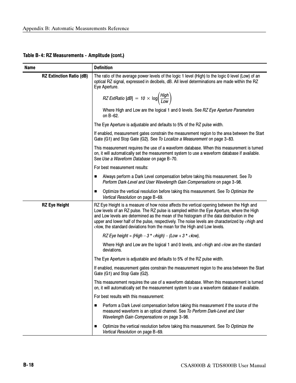 Tektronix CSA8000B User Manual | Page 280 / 354
