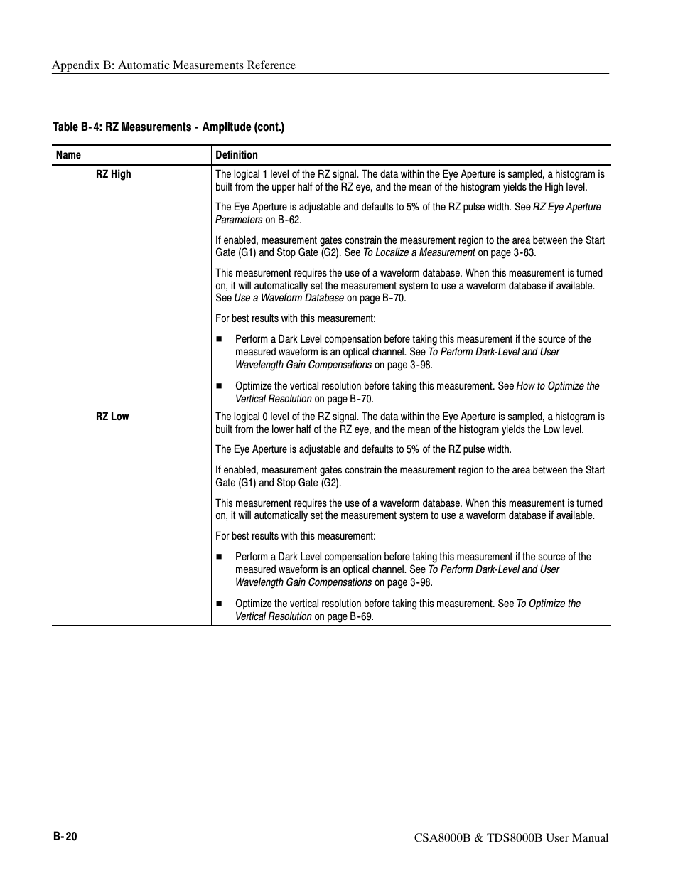 Tektronix CSA8000B User Manual | Page 282 / 354