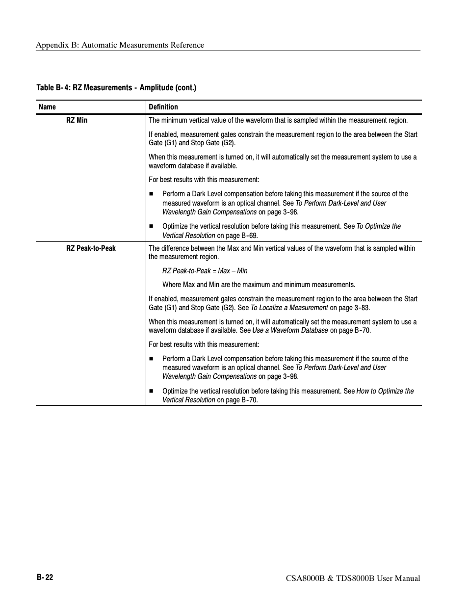 Tektronix CSA8000B User Manual | Page 284 / 354