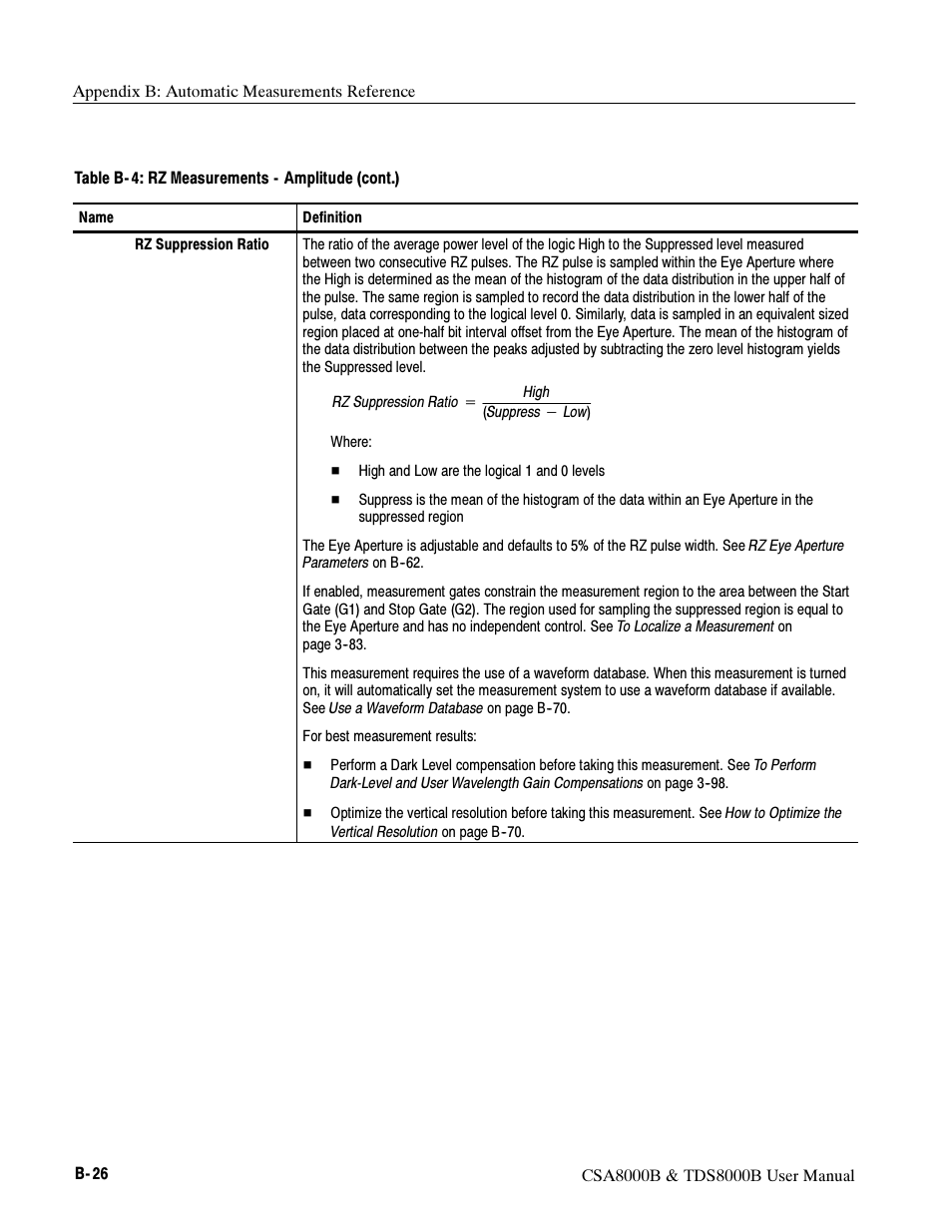 Tektronix CSA8000B User Manual | Page 288 / 354