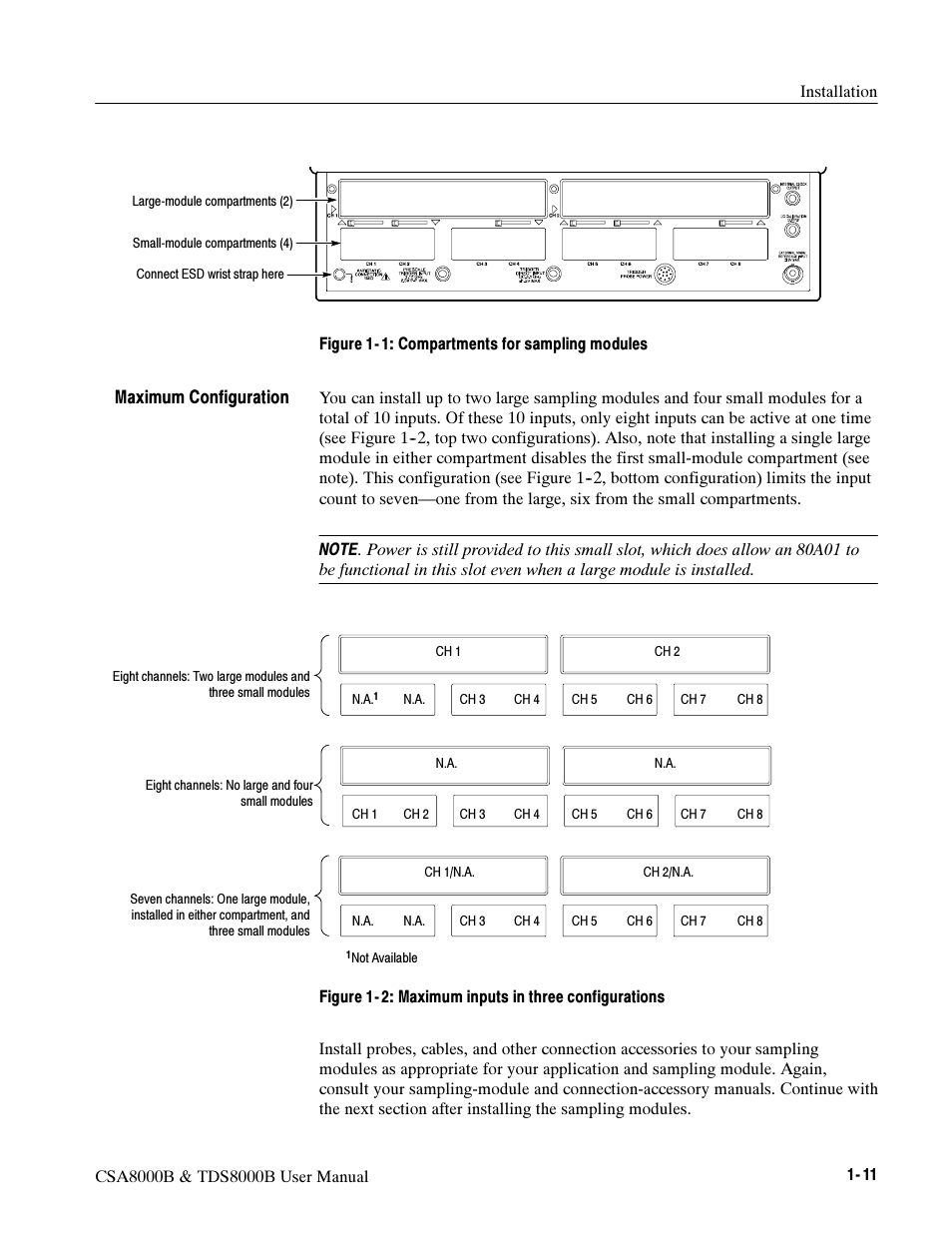 Maximum configuration | Tektronix CSA8000B User Manual | Page 29 / 354