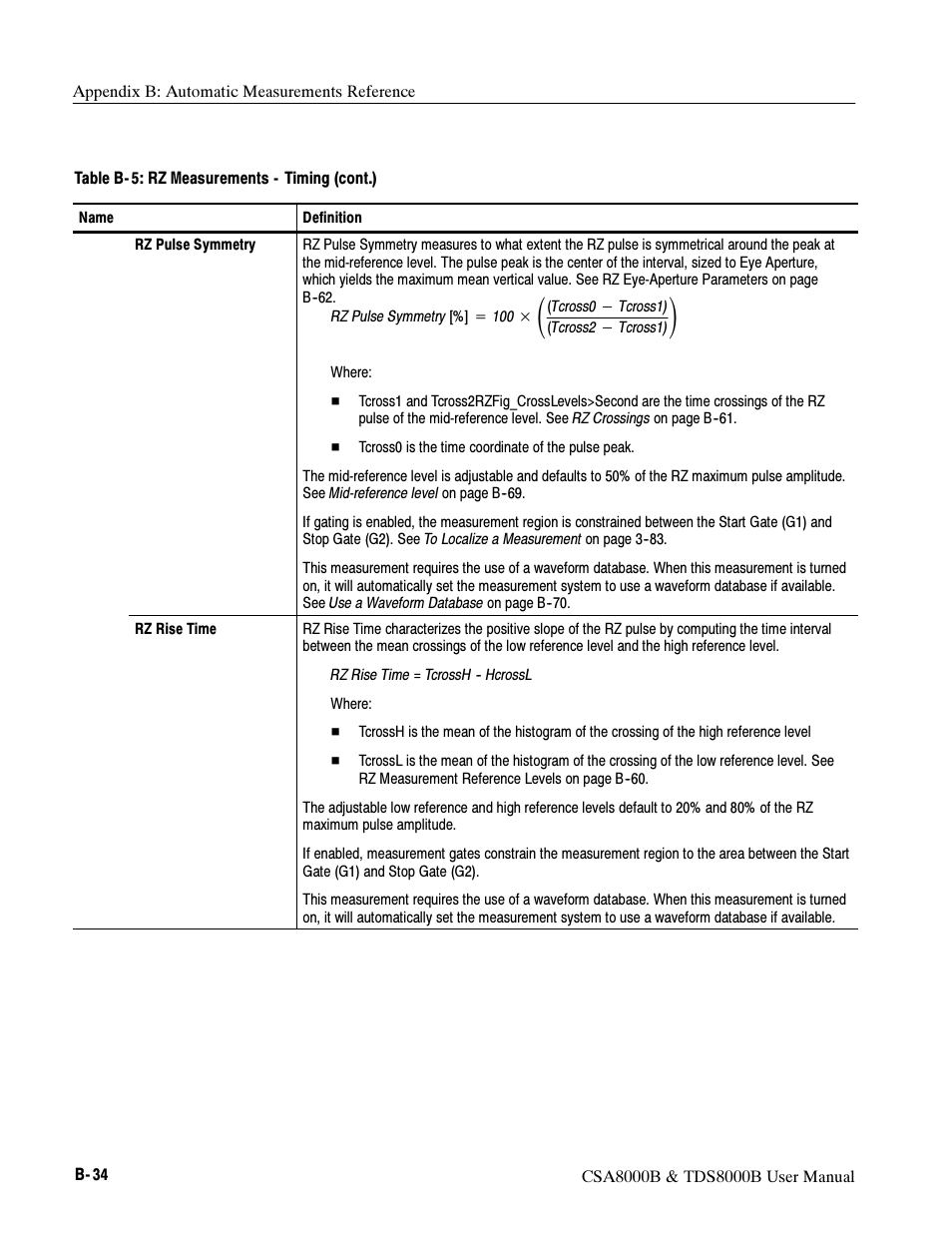Tektronix CSA8000B User Manual | Page 296 / 354