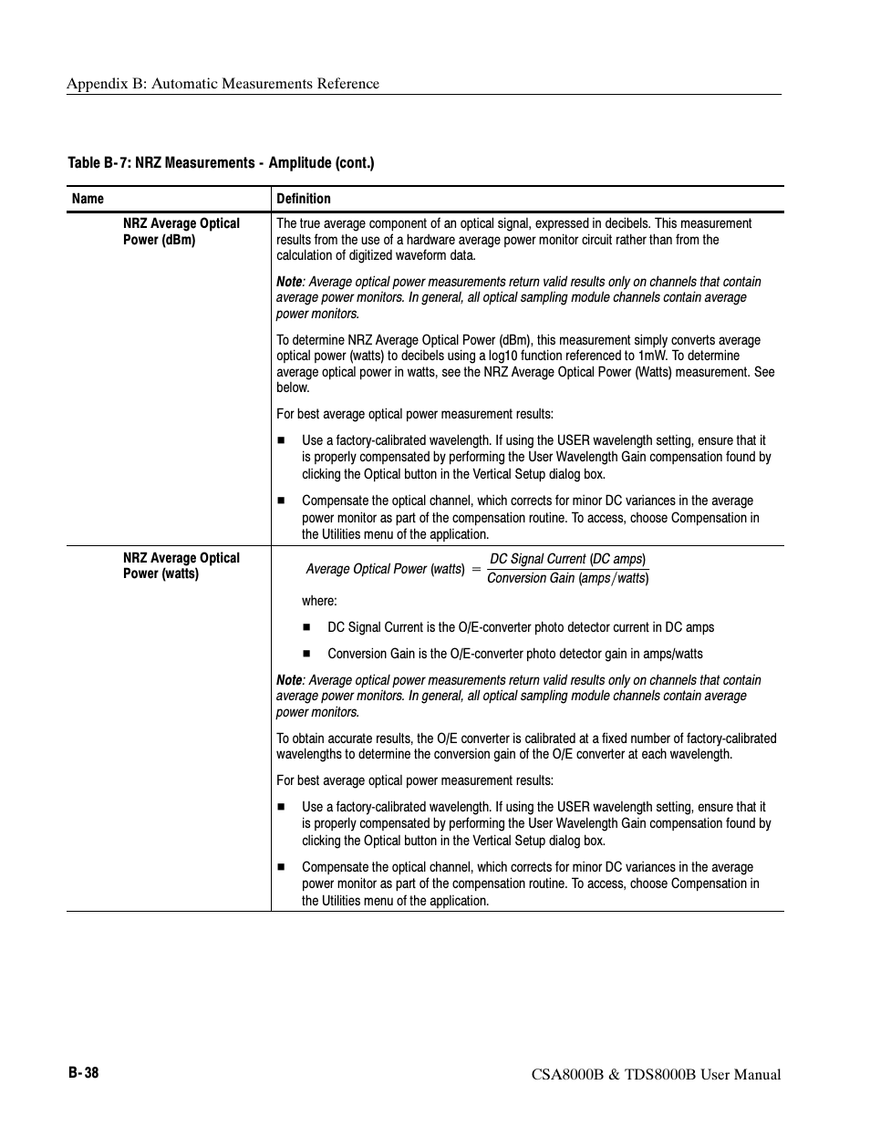 Tektronix CSA8000B User Manual | Page 300 / 354