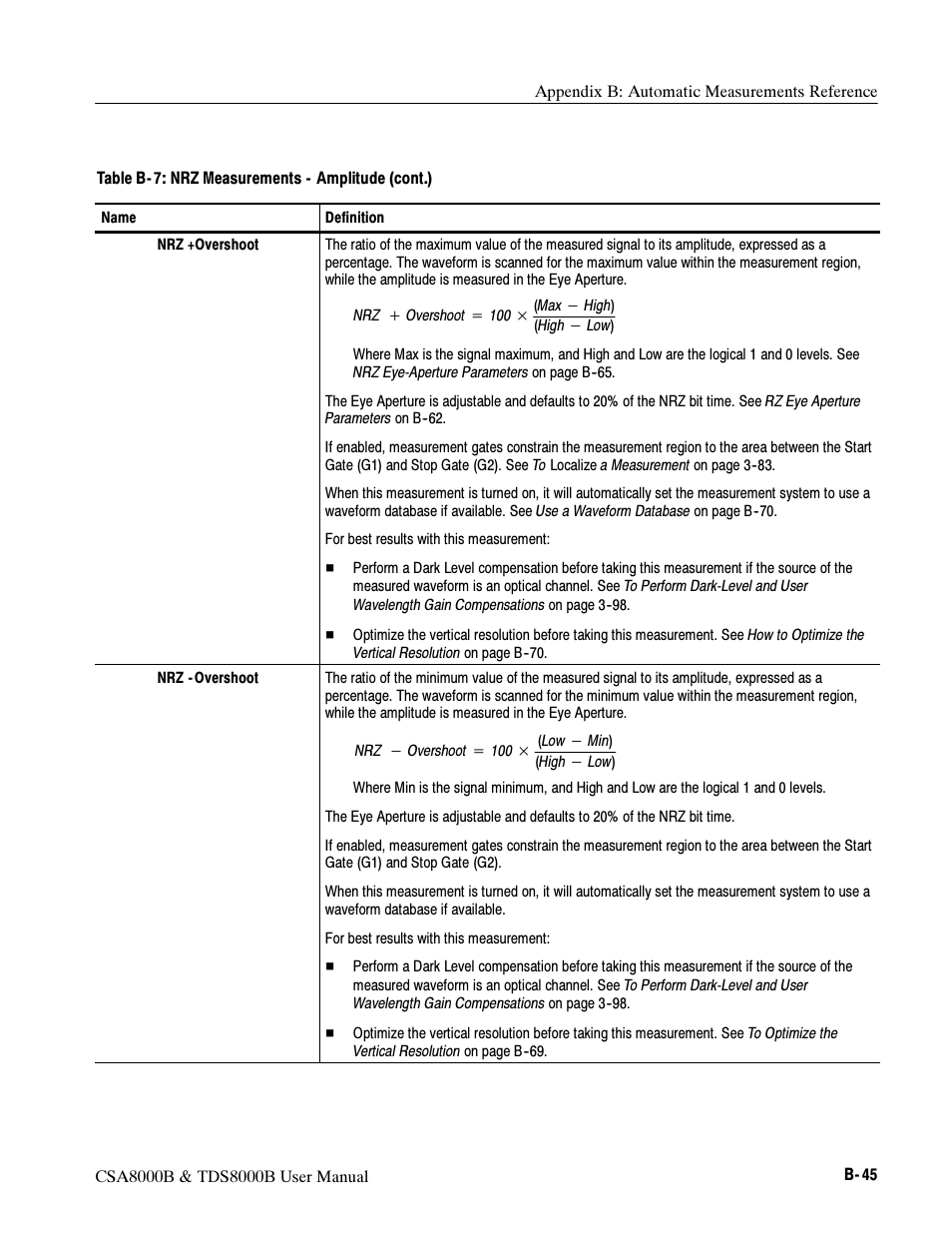 Tektronix CSA8000B User Manual | Page 307 / 354