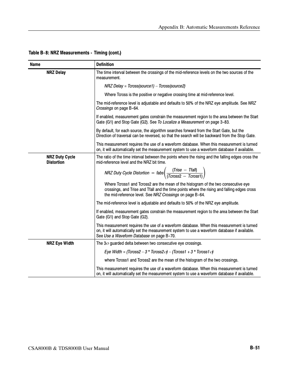 Tektronix CSA8000B User Manual | Page 313 / 354