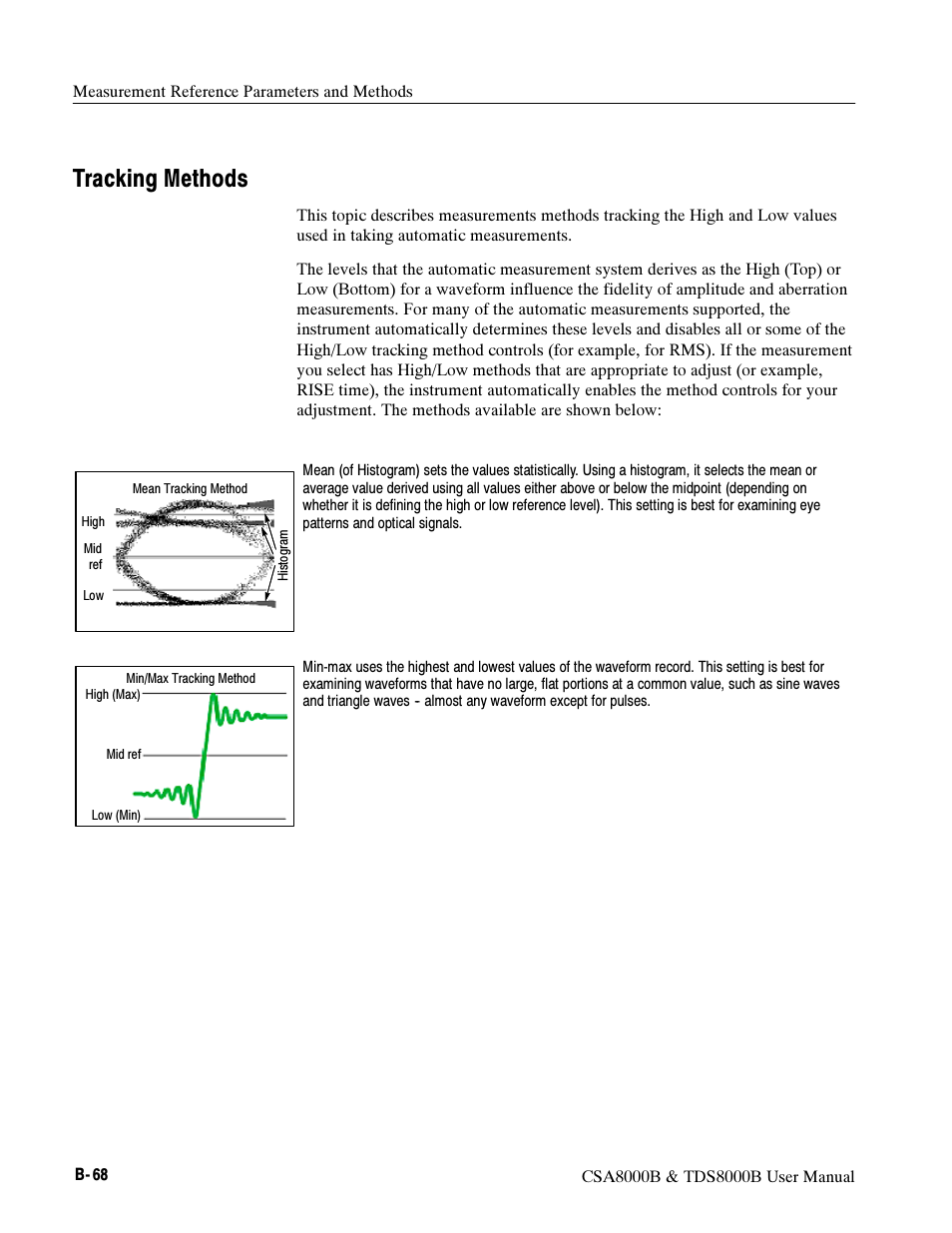 Tracking methods | Tektronix CSA8000B User Manual | Page 330 / 354
