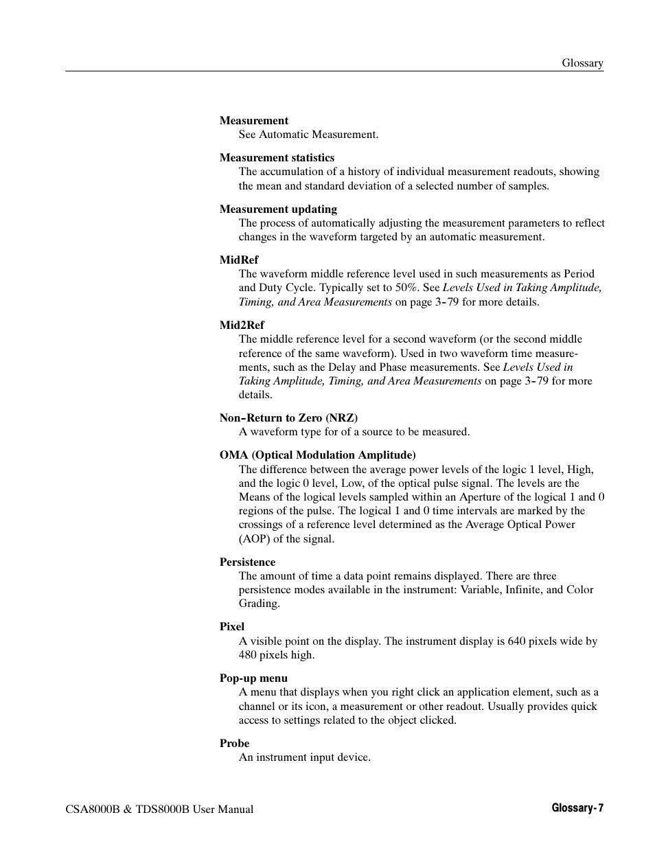 Tektronix CSA8000B User Manual | Page 339 / 354