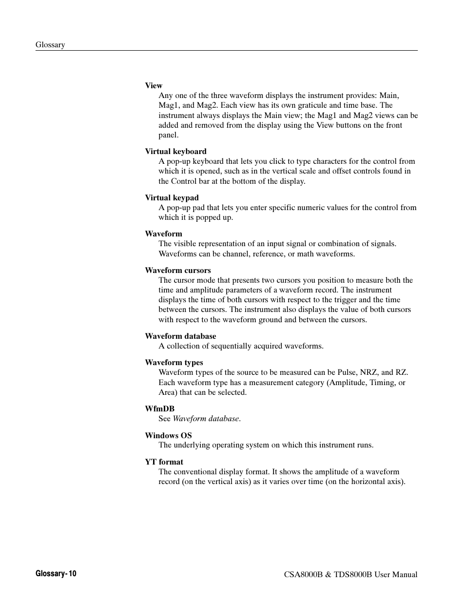 Tektronix CSA8000B User Manual | Page 342 / 354