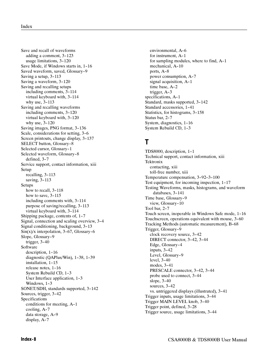 Tektronix CSA8000B User Manual | Page 350 / 354