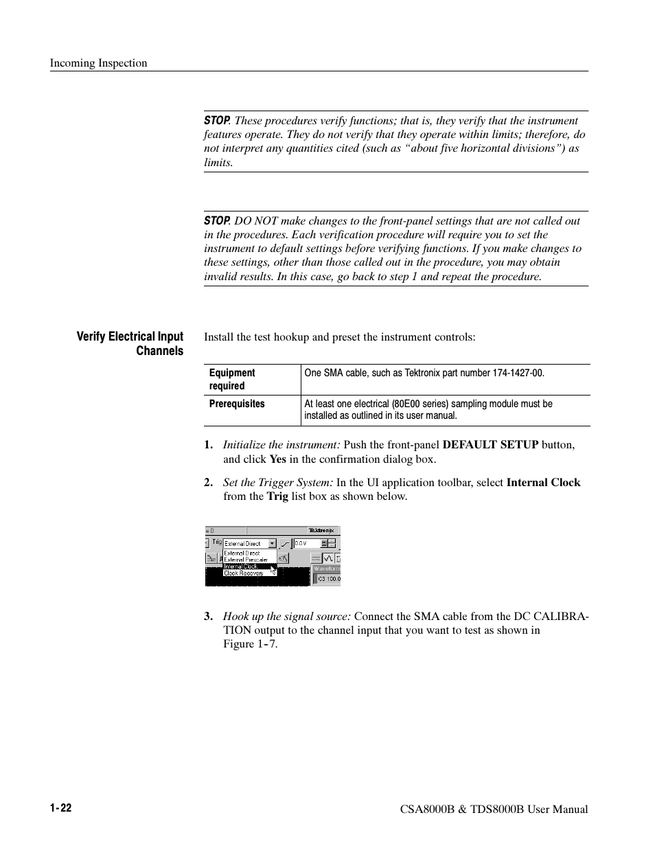 Tektronix CSA8000B User Manual | Page 40 / 354