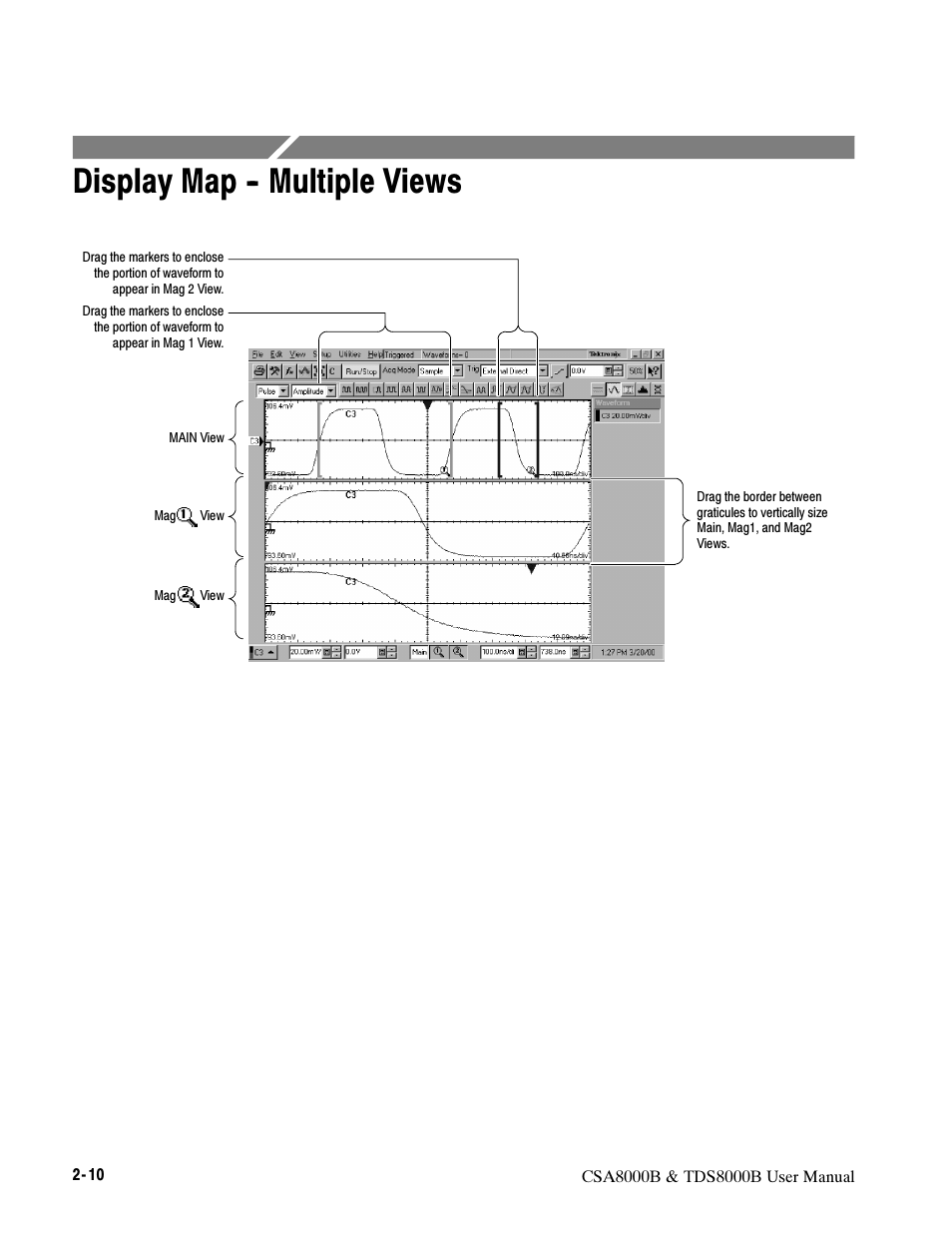 Display map – multiple views, Display map -- multiple views | Tektronix CSA8000B User Manual | Page 72 / 354