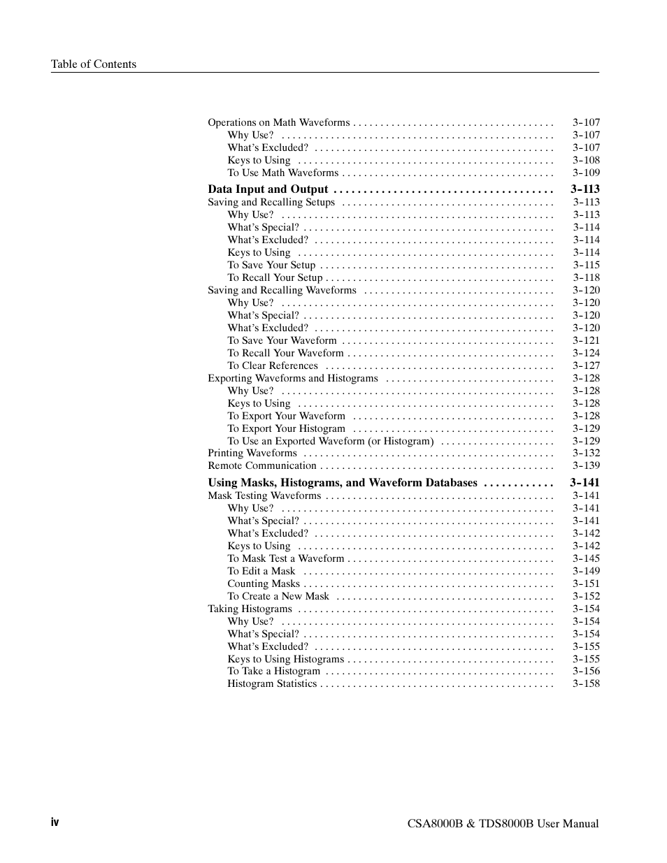 Tektronix CSA8000B User Manual | Page 8 / 354