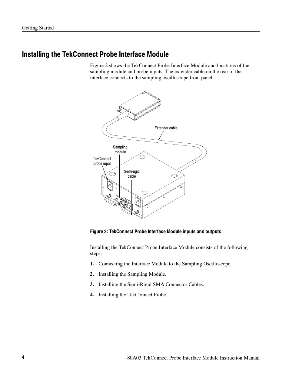 Installing the tekconnect probe interface module | Tektronix TekConnect Probe Interface Module 80A03 User Manual | Page 14 / 42