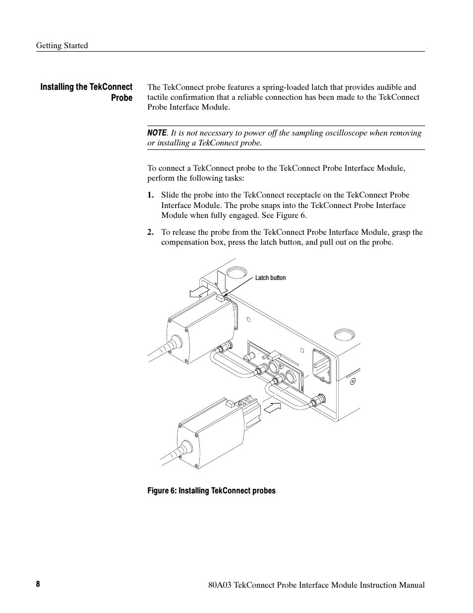 Tektronix TekConnect Probe Interface Module 80A03 User Manual | Page 18 / 42