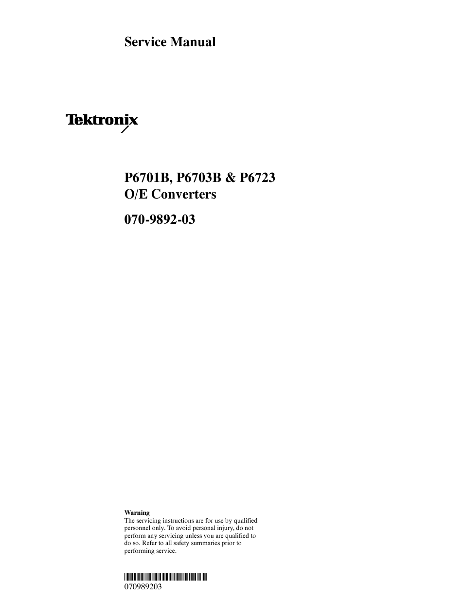 Tektronix P6723 User Manual | 38 pages