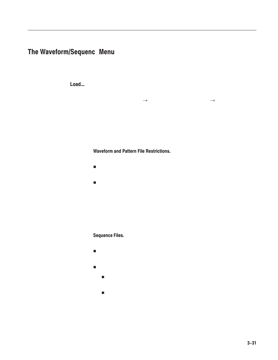 The waveform/sequenc, Menu | Tektronix AWG610 User Manual | Page 149 / 466