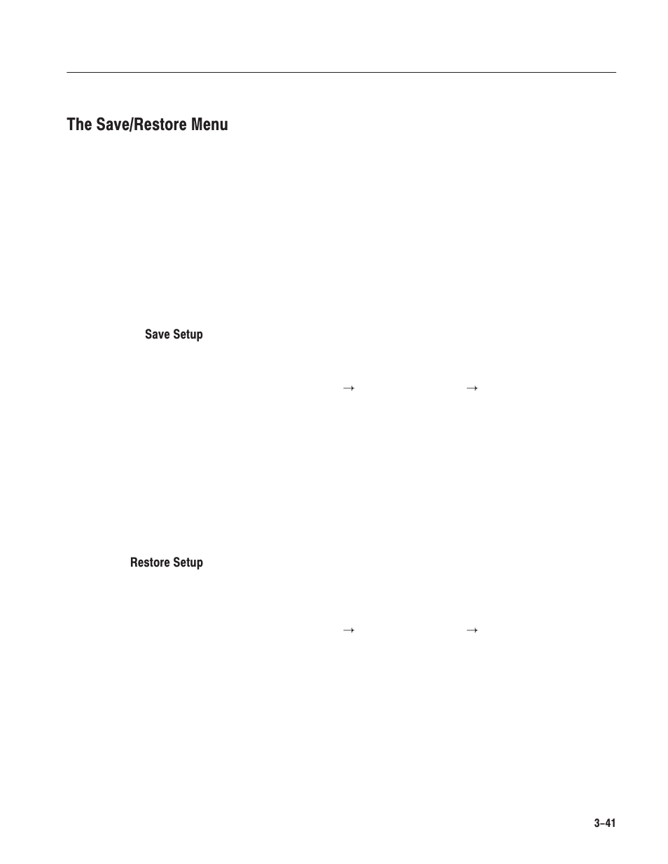 The save/restore menu | Tektronix AWG610 User Manual | Page 159 / 466