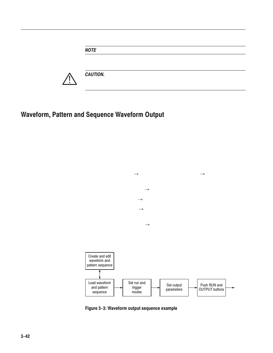 Waveform, pattern and sequence waveform output | Tektronix AWG610 User Manual | Page 160 / 466