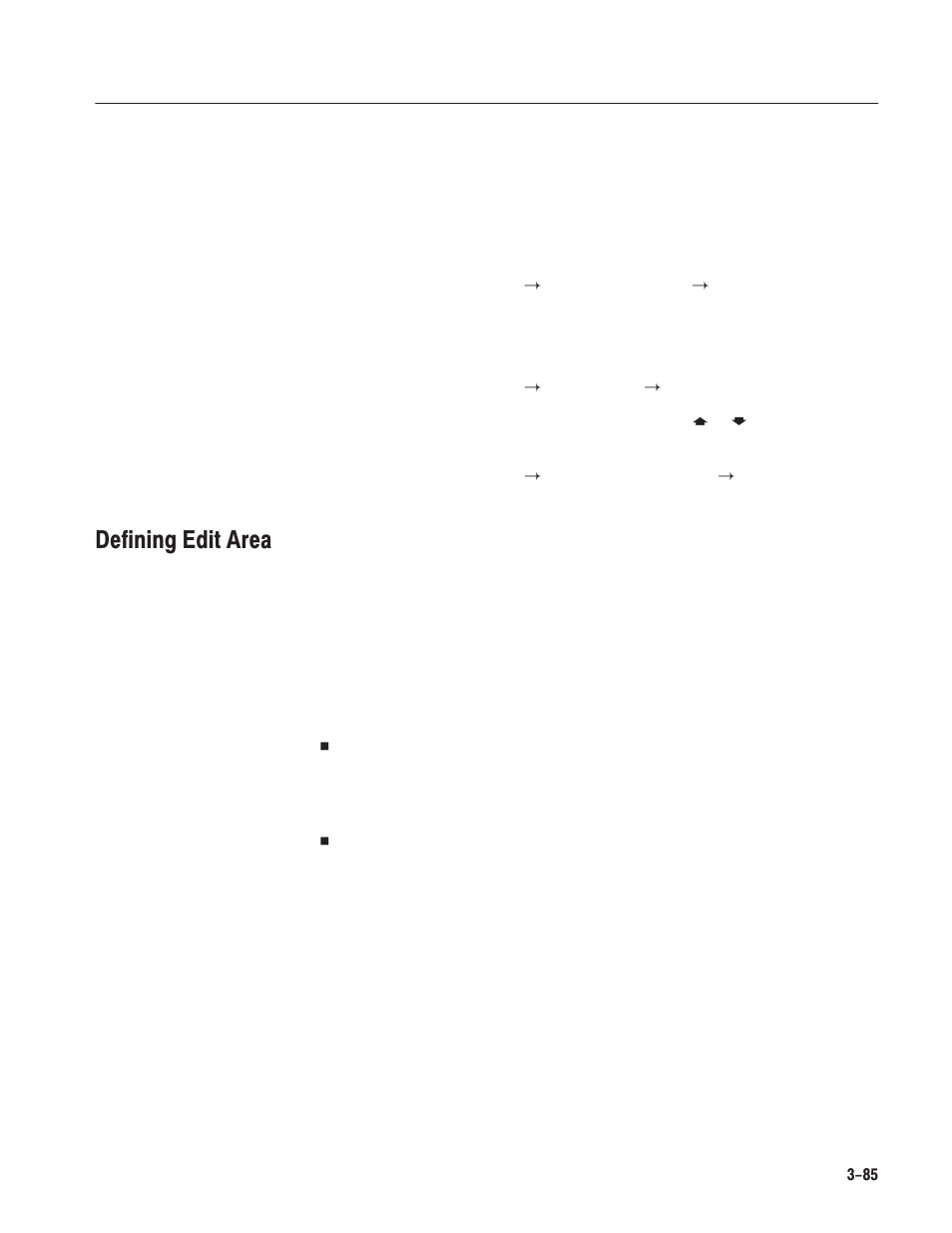 Defining edit area | Tektronix AWG610 User Manual | Page 203 / 466