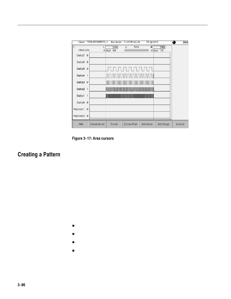 Creating a pattern | Tektronix AWG610 User Manual | Page 204 / 466