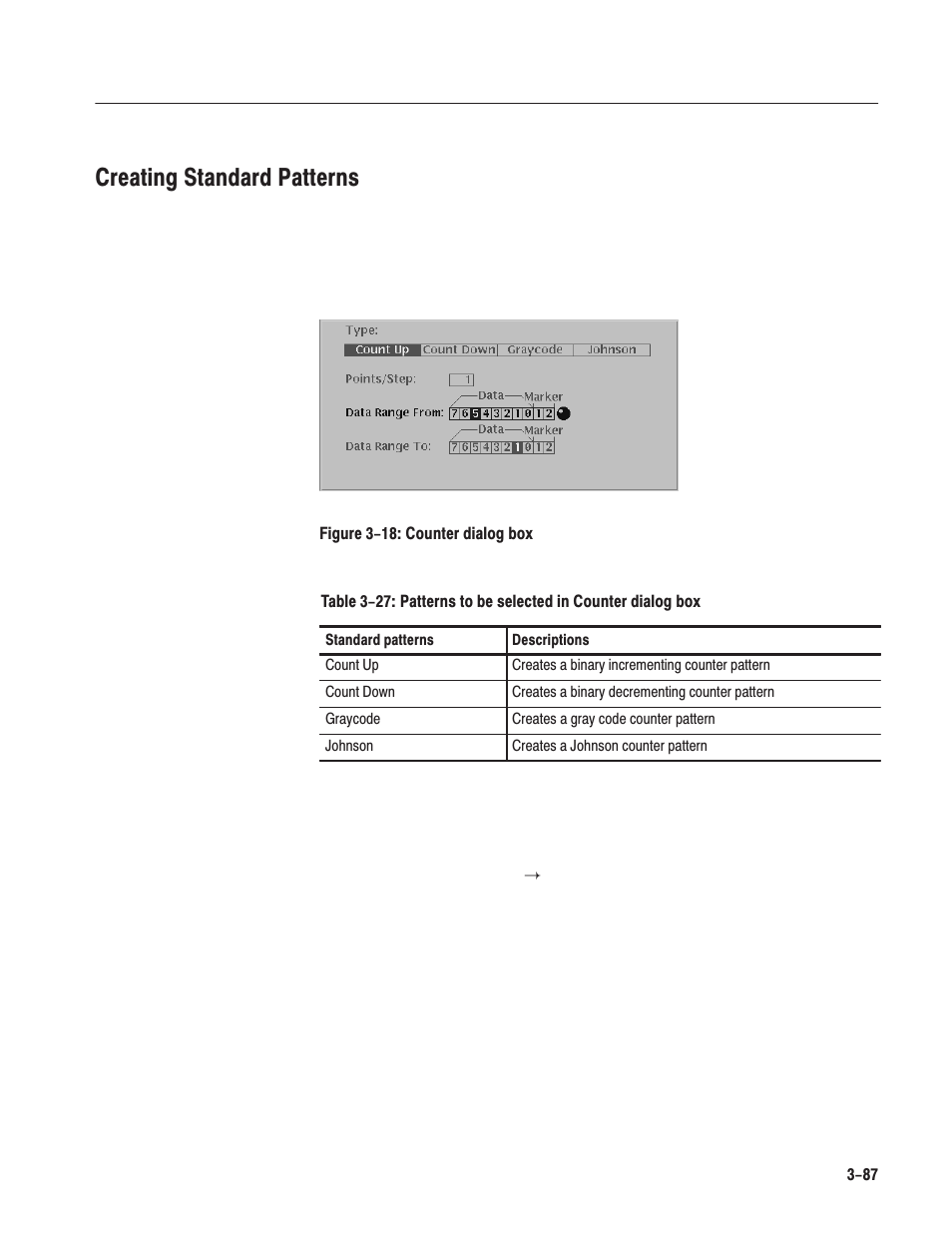 Creating standard patterns | Tektronix AWG610 User Manual | Page 205 / 466