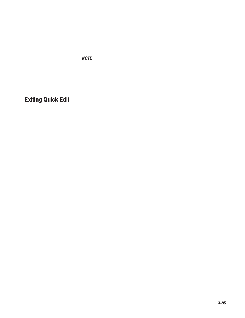 Exiting quick edit | Tektronix AWG610 User Manual | Page 213 / 466