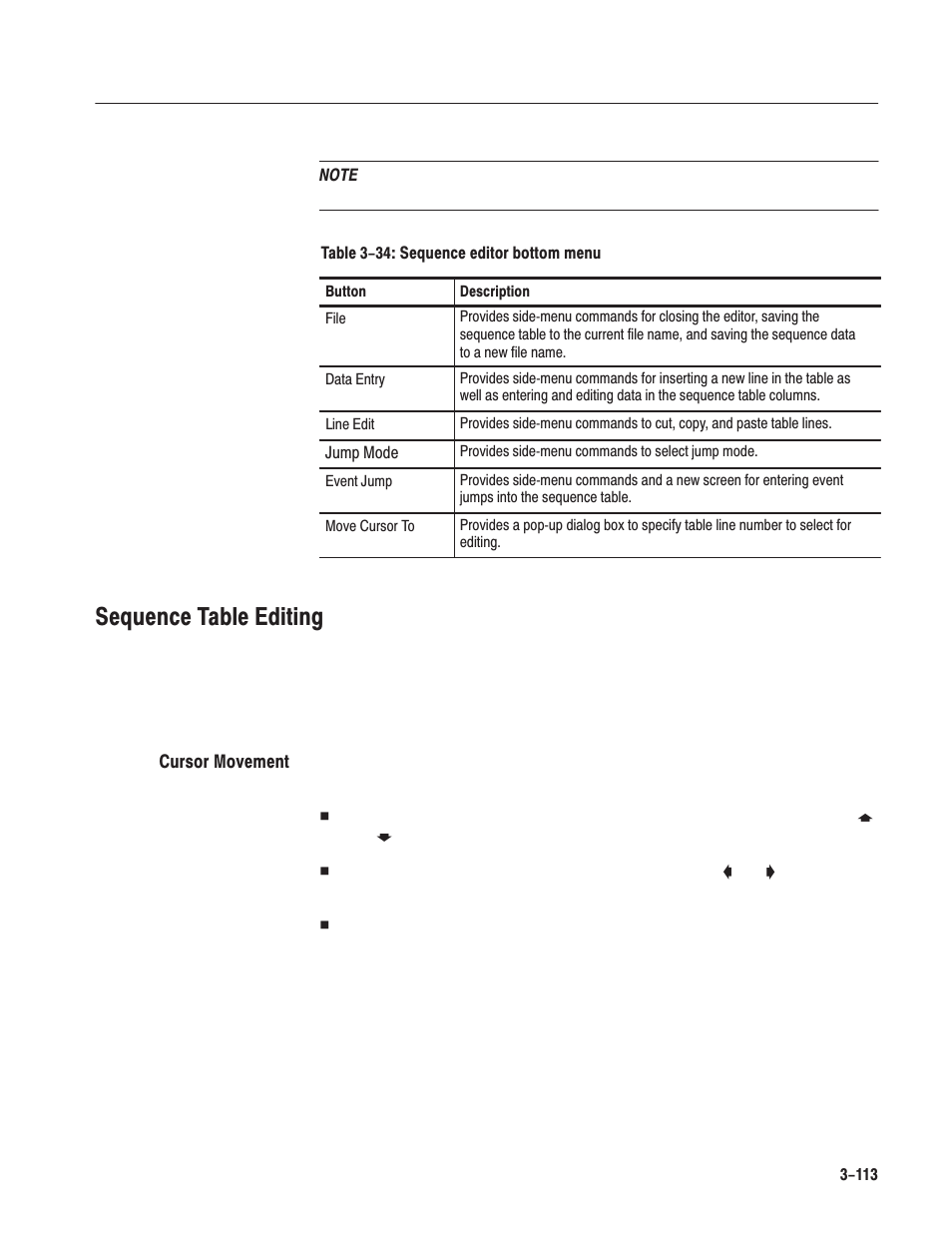 Sequence table editing | Tektronix AWG610 User Manual | Page 231 / 466