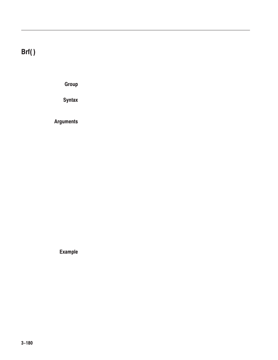 Brf( ) | Tektronix AWG610 User Manual | Page 298 / 466