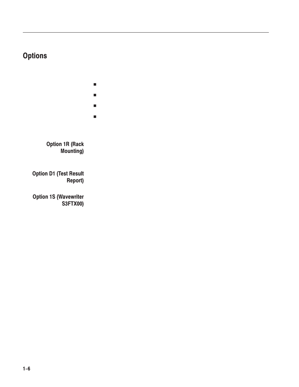 Options | Tektronix AWG610 User Manual | Page 30 / 466