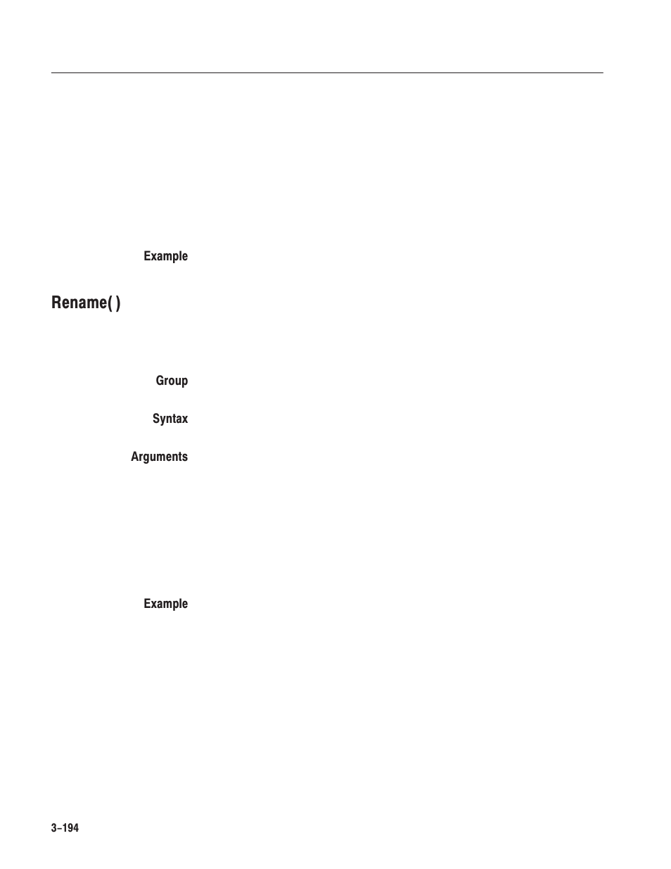 Rename( ) | Tektronix AWG610 User Manual | Page 312 / 466