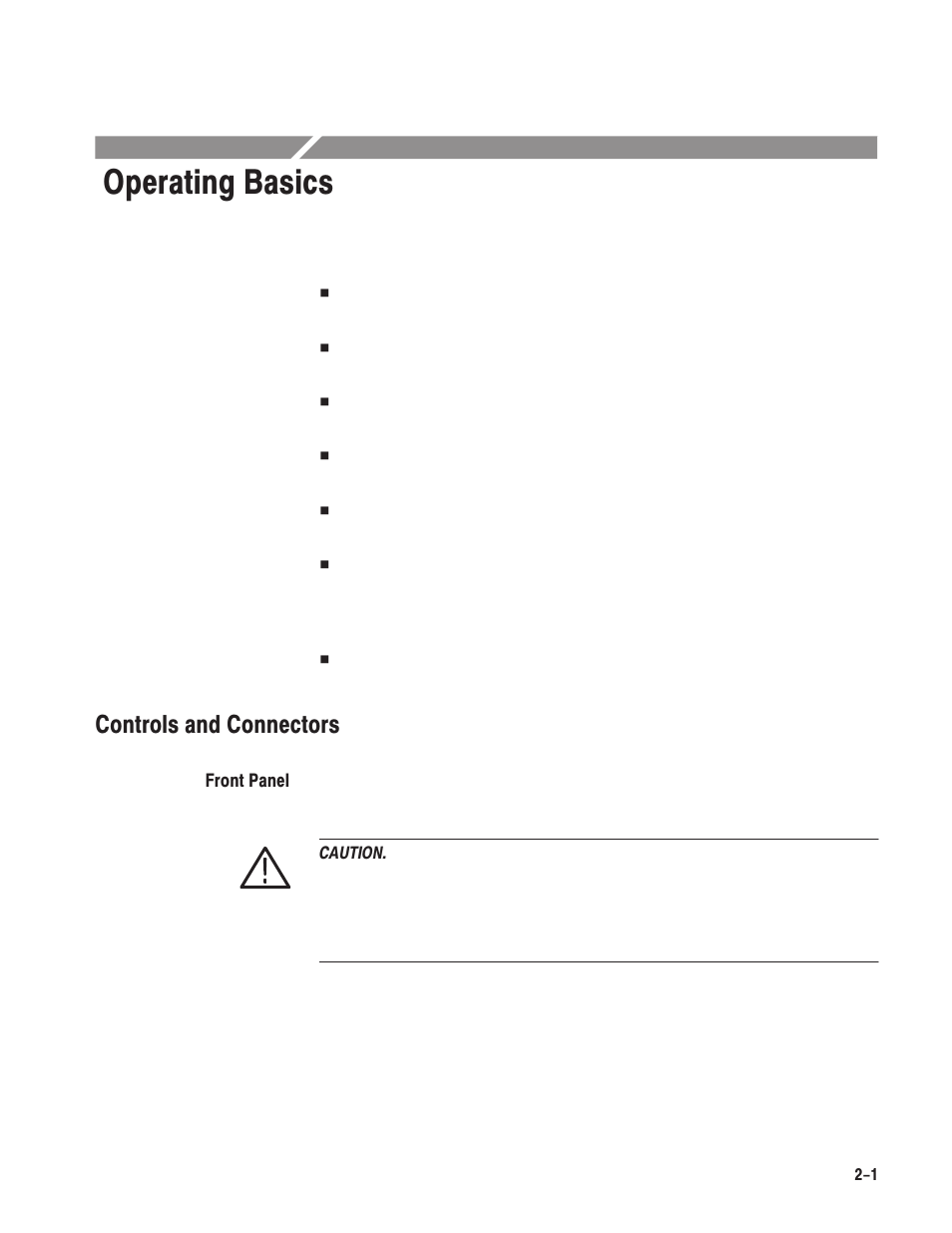 Operating basics, Controls and connectors | Tektronix AWG610 User Manual | Page 39 / 466