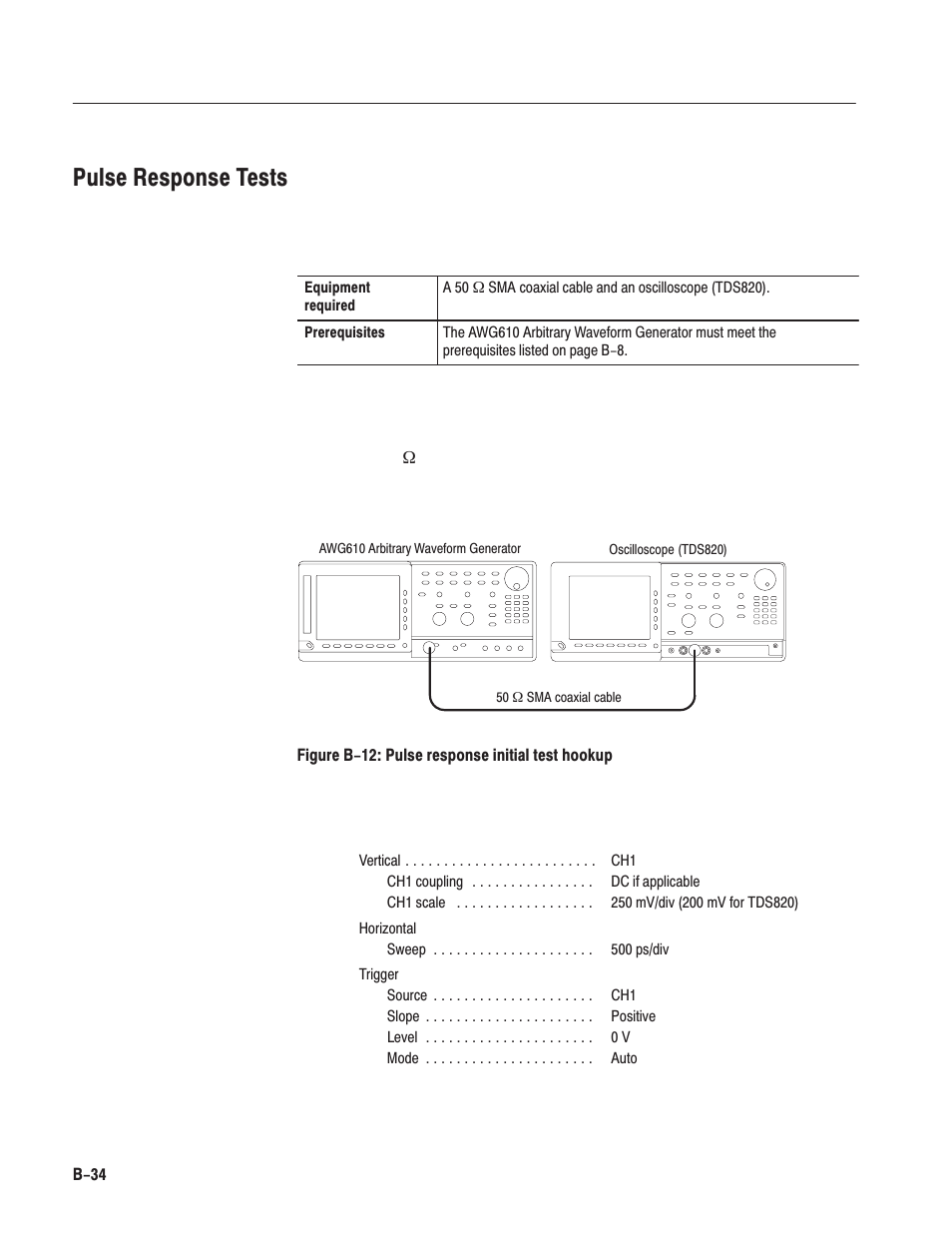 Pulse response tests | Tektronix AWG610 User Manual | Page 394 / 466