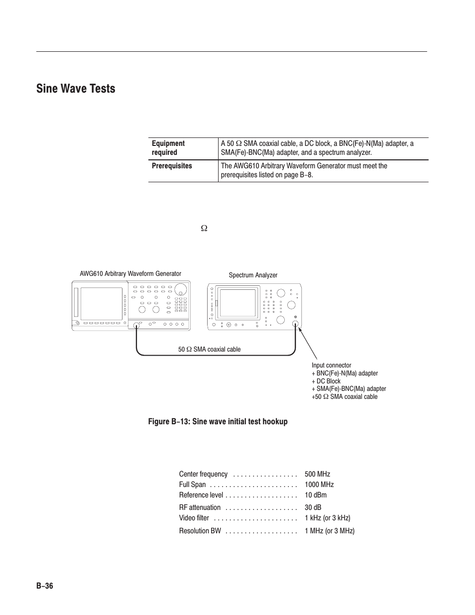 Sine wave tests | Tektronix AWG610 User Manual | Page 396 / 466