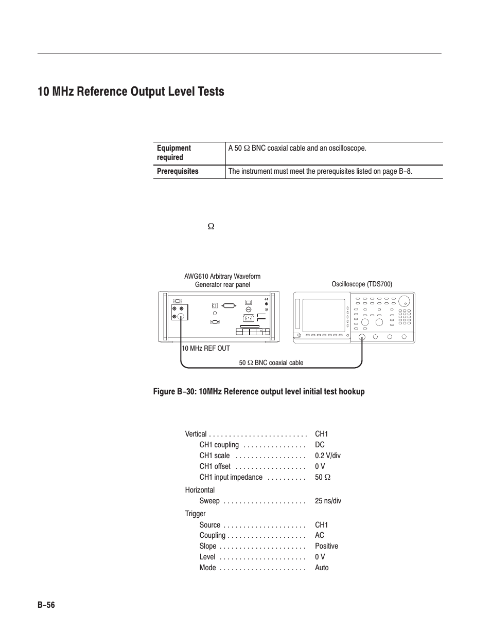 10 mhz reference output levelătests | Tektronix AWG610 User Manual | Page 416 / 466