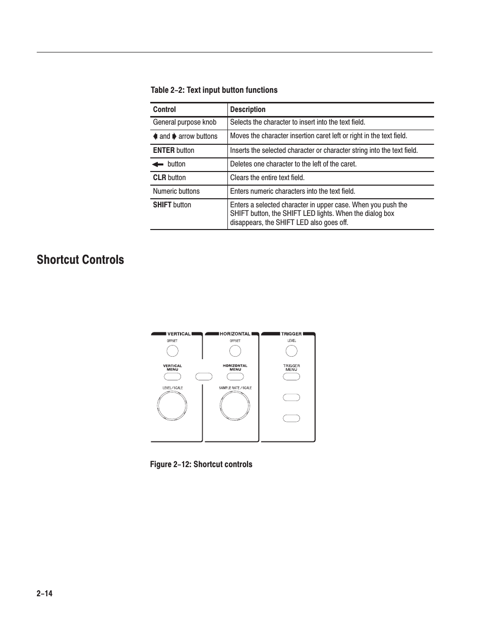 Shortcut controls | Tektronix AWG610 User Manual | Page 52 / 466