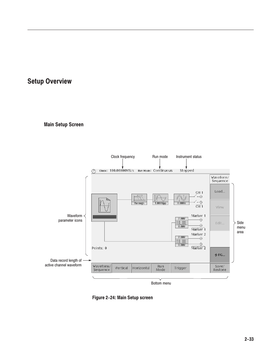 Setup overview | Tektronix AWG610 User Manual | Page 71 / 466