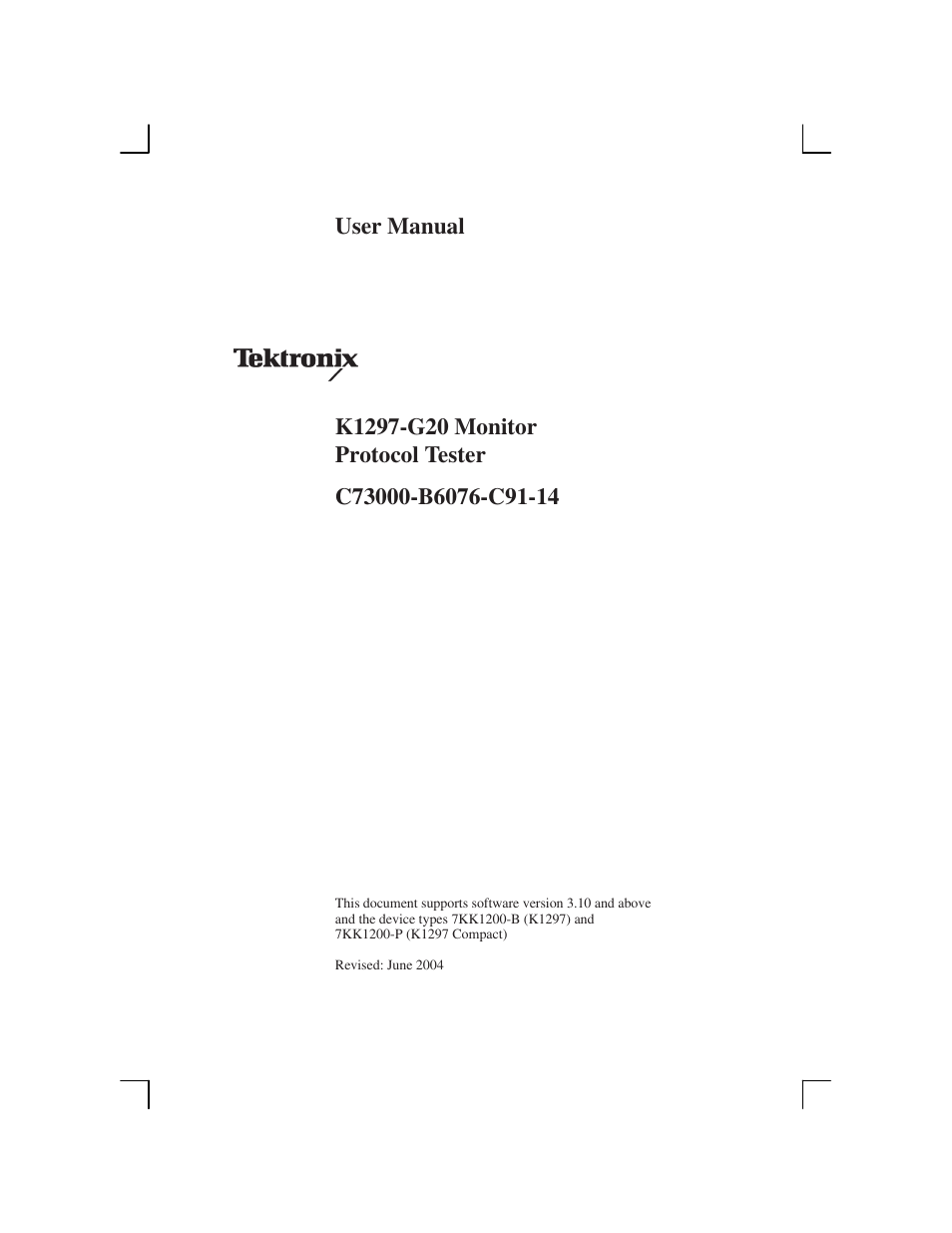 Tektronix K1297-G20 User Manual | 198 pages