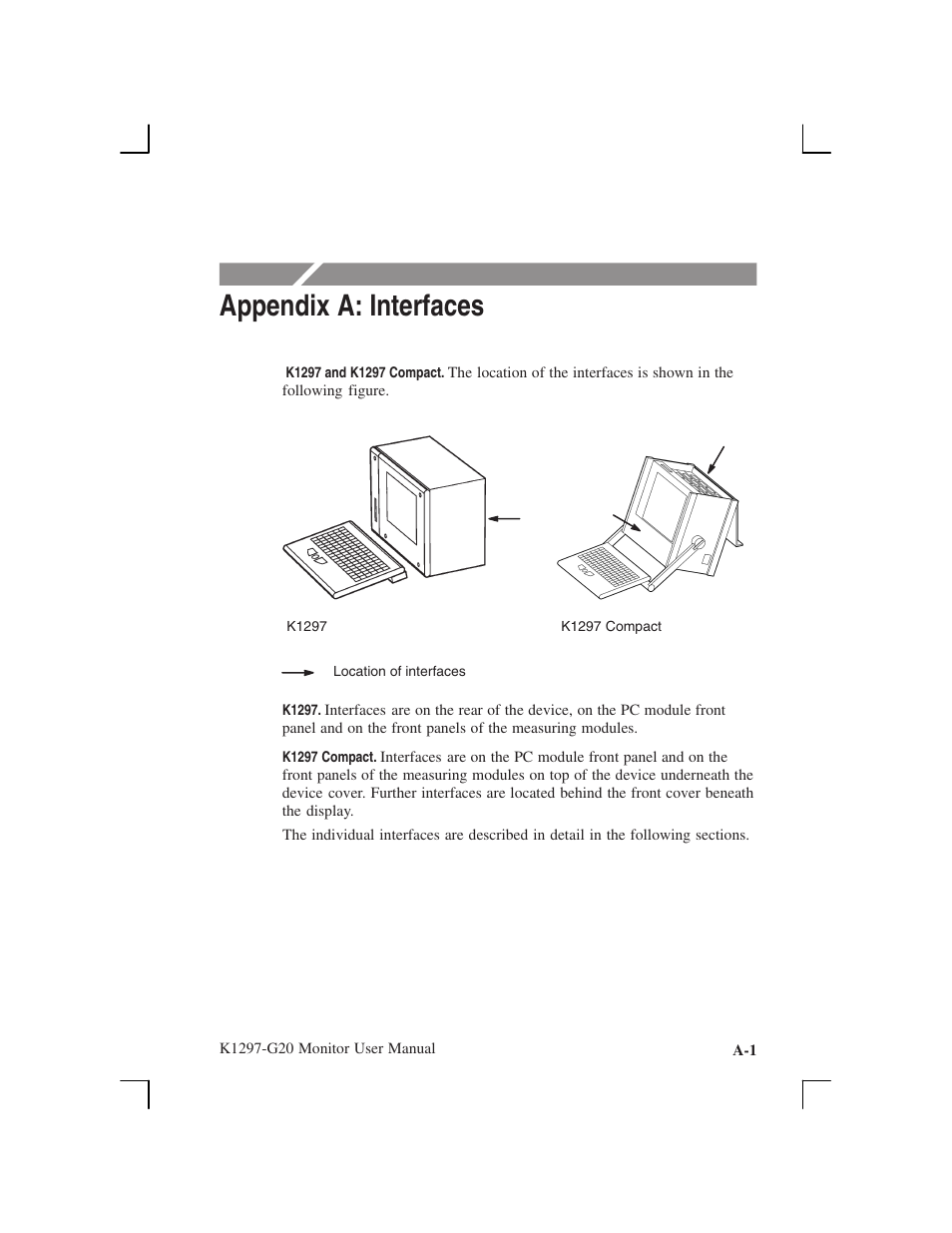 Appendix a: interfaces | Tektronix K1297-G20 User Manual | Page 101 / 198