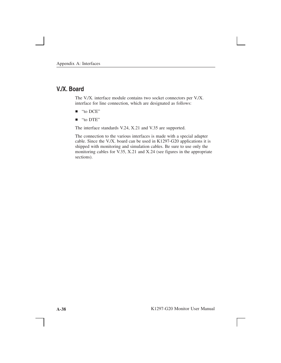 V./x. board, A-38 | Tektronix K1297-G20 User Manual | Page 138 / 198